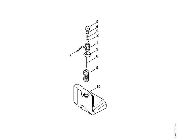 Cortadores de ferro e pedra (TS) TS 460 Ventilação do tanque   1 44 493 244 (47.1999) da marca Stihl