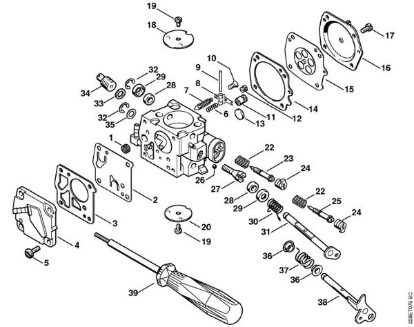 Cortadores de ferro e pedra (TS) TS 510 Carburador HS-280, HS-281 da marca Stihl
