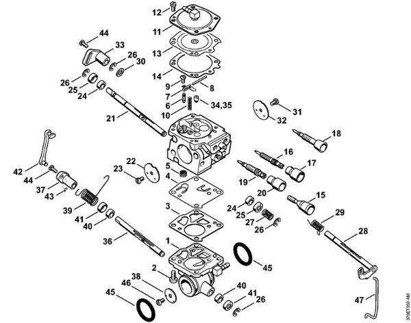 Cortadores de ferro e pedra (TS) TS 700 Carburador WJ-114 da marca Stihl