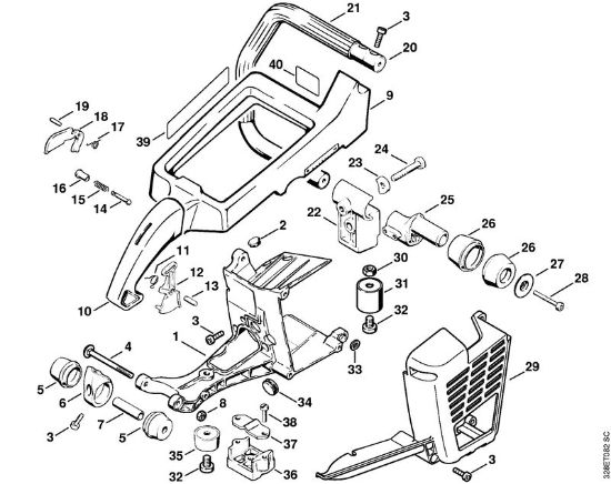 Cortadores de ferro e pedra (TS) TS 760 Cobertura, Quadro do punho da marca Stihl