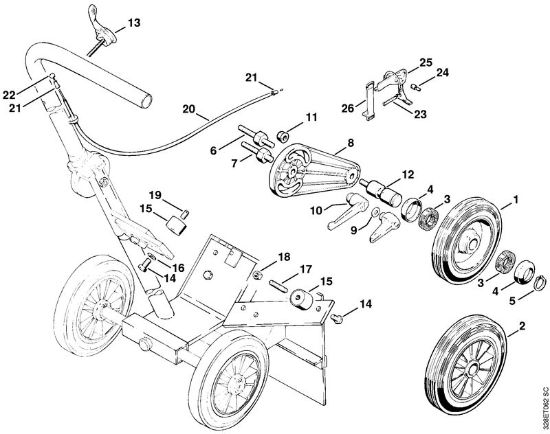 Cortadores de ferro e pedra (TS) TS 760 Limitador da profundidadede corte, Carrinho da marca Stihl
