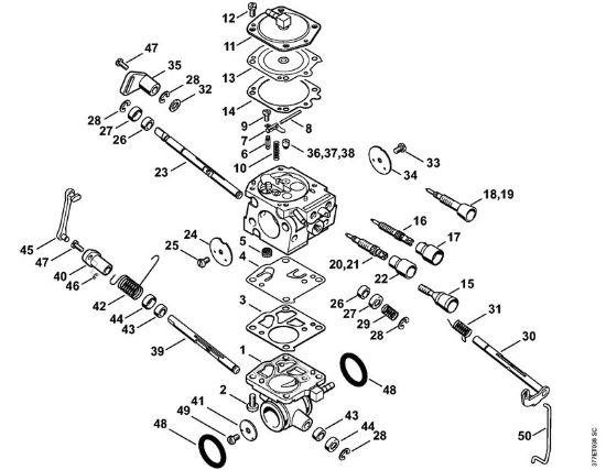 Cortadores de ferro e pedra (TS) TS 800 Carburador WJ-114, WJ-130 da marca Stihl