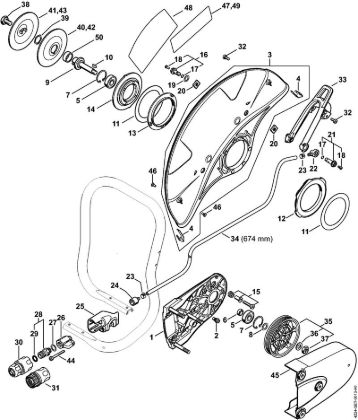 Cortadores de ferro e pedra (TS) TS 800 Mancal com protecção com tomada de água da marca Stihl