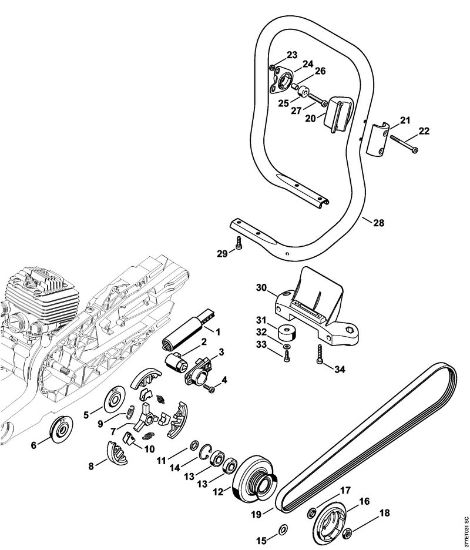 Cortadores de ferro e pedra (TS) TS 800-Z Dispositivo tensor, Embreagem da marca Stihl