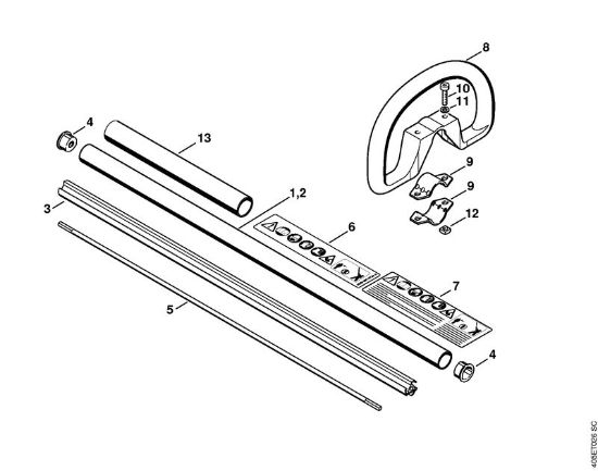 Cortadores de sebes (HL) HL 45 Haste, Cabo circular da marca Stihl