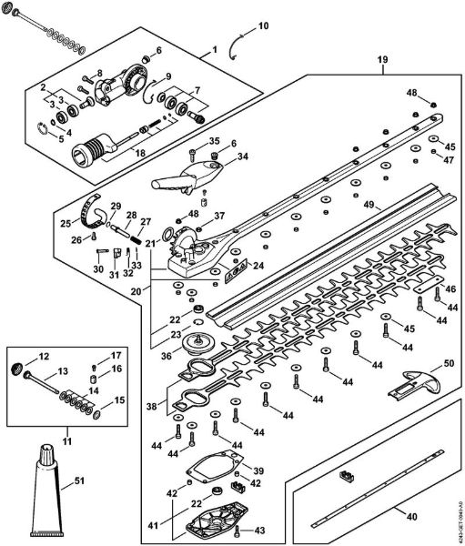 Cortadores de sebes (HL) HL 92 C-E Engrenagem angular 145Â°, regulável, 500 mm da marca Stihl