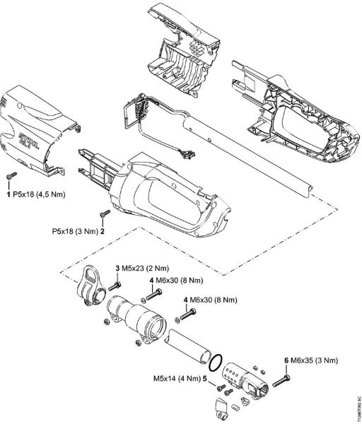 Cortadores de sebes a bateria (recarregável) (HLA) HLA 85 Binários de aperto da marca Stihl