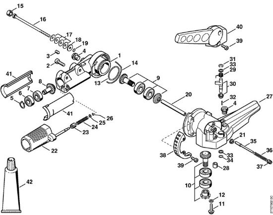Cortadores eléctricos de sebes (HLE) HLE 71 Engrenagem angular 125Â°, regulável da marca Stihl