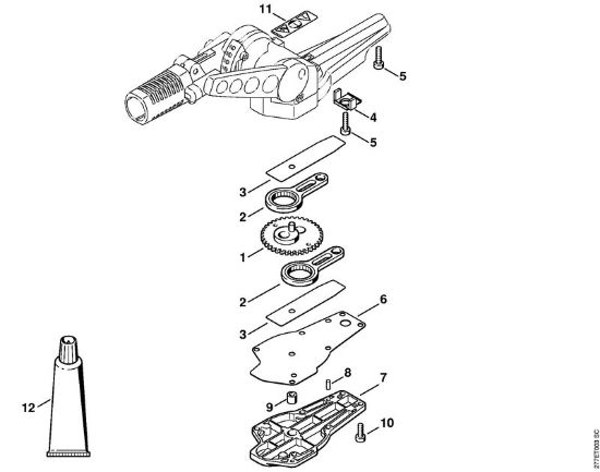 Cortadores eléctricos de sebes (HLE) HLE 71 Engrenagem da lamina 125Â°, regulável da marca Stihl