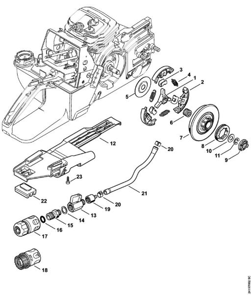 GS 461 GS 461 Embreagem, Ligação de água da marca Stihl