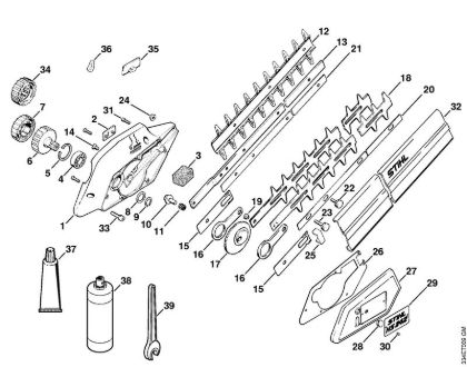 Corta-sebes (HS) HS 242 HS 242 Caixa da engrenagem, Lamina da marca Stihl