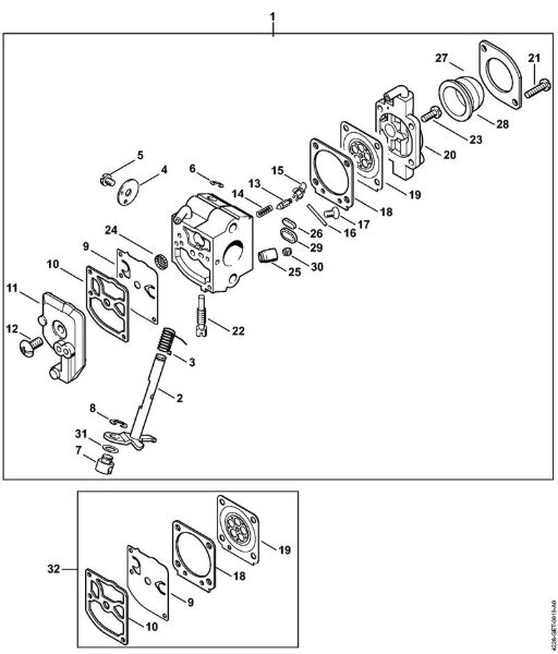 Corta-sebes (HS) HS 45 Carburador C1Q-S49 da marca Stihl