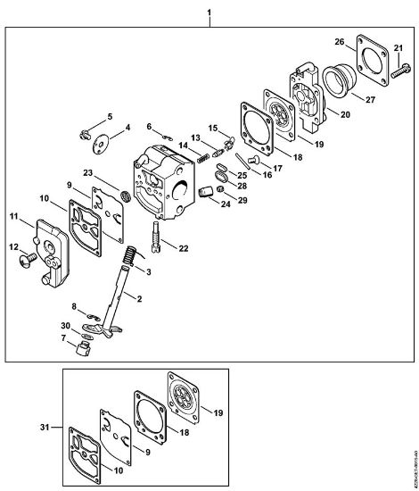 Corta-sebes (HS) HS 45 Carburador C1Q-S54 da marca Stihl