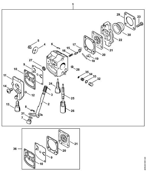Corta-sebes (HS) HS 45 Carburador C1Q-S67 da marca Stihl