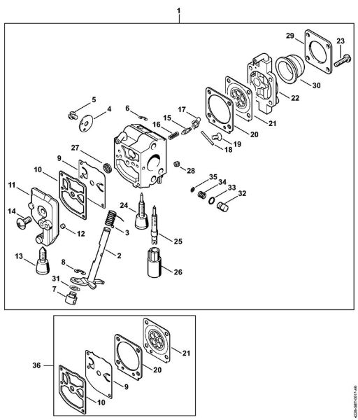 Corta-sebes (HS) HS 45 Carburador C1Q-S67 da marca Stihl