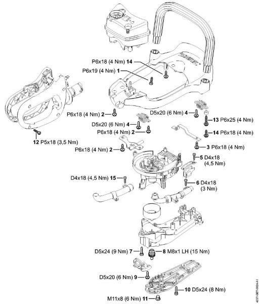 Corta-sebes (HS) HS 82 RC-E Binários de aperto da marca Stihl