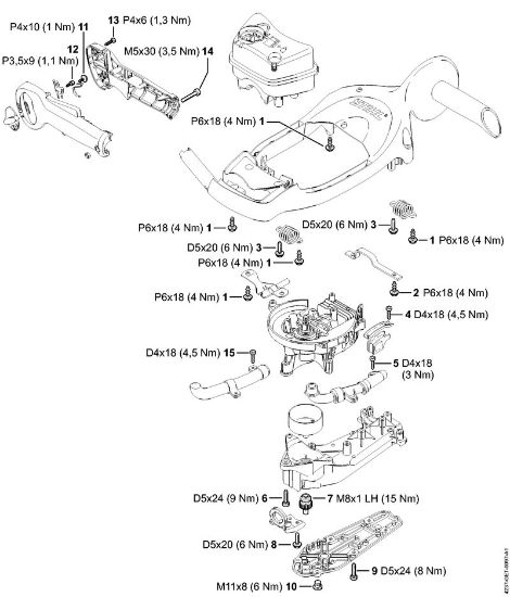 Corta-sebes (HS) HS 87 R Binários de aperto da marca Stihl