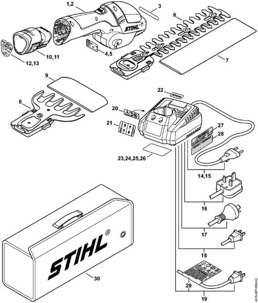 Corta-sebes alimentados a bateria (HSA) HSA 25 Unidade motriz, Bateria, Carregador da marca Stihl