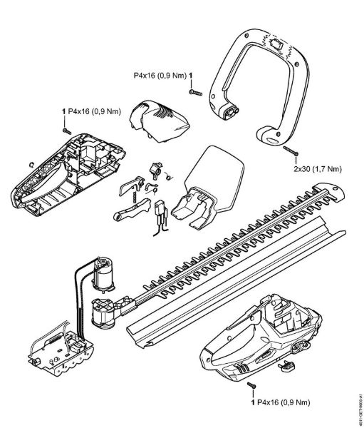 Corta-sebes alimentados a bateria (HSA) HSA 45 Corta-sebes a bateria, 500mm/20" Binários de aperto da marca Stihl