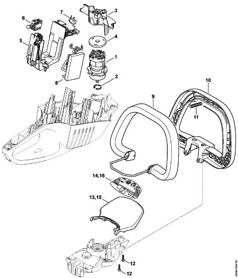Corta-sebes alimentados a bateria (HSA) HSA 86 Motor eléctrico, Módulo electrónico, Alavanca de comando da marca Stihl