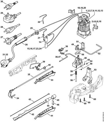 Corta-sebes eléctricos (HSE) HSE 61 Motor eléctrico da marca Stihl