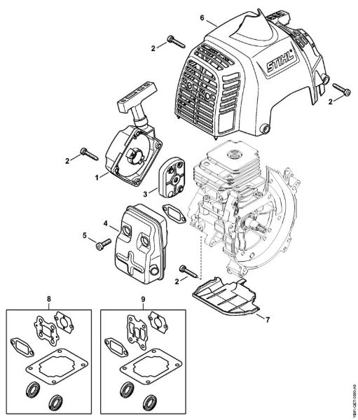 BC 230 BC 230 Dispositivo de arranque, Silenciador da marca Stihl