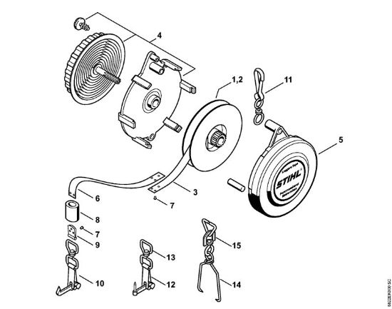 Ferramentas de medição Fita métrica florestal 15 m PE Fita métrica 15 m / 50 ft da marca Stihl