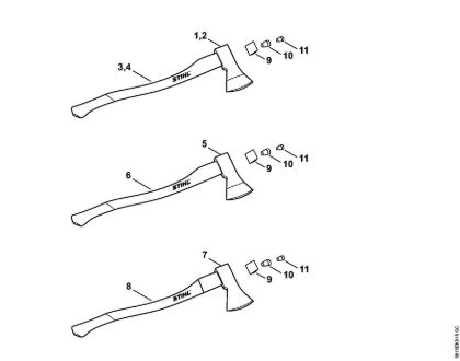 Ferramentas para rachar Machado florestal AX 16 S Machado florestal universal da marca Stihl
