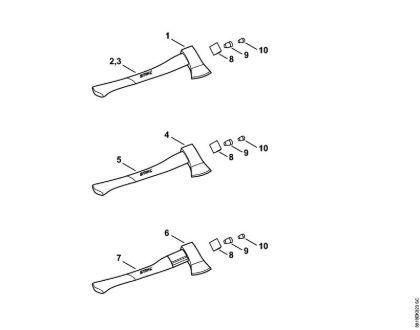 Ferramentas para rachar Machado para rachar com estojo de protecção contra golpes 1550 g Machados para rachar da marca Stihl