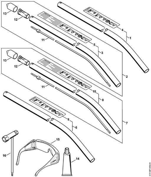 Ferramentas combinadas (-KM) FCB-KM - 4137 FCB-KM Haste da marca Stihl
