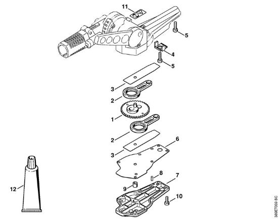 Ferramentas combinadas (-KM) HL-KM 135Â° Engrenagem da lamina 135Â°, regulável da marca Stihl