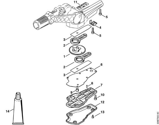 Ferramentas de anexo FH 135Â° Engrenagem da lamina 135Â°, regulável da marca Stihl