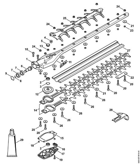 Ferramentas de anexo HL 0Â° Engrenagem 0Â° 500 mm da marca Stihl