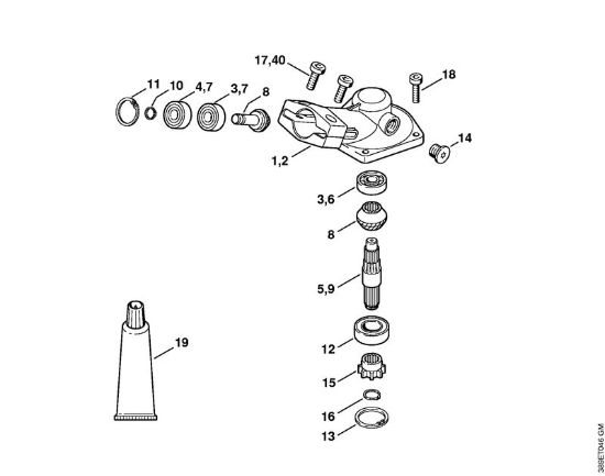 Ferramentas de anexo HL 30Â° HL Engrenagem angular 30Â° da marca Stihl