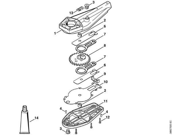 Ferramentas de anexo HL 30Â° HL Engrenagem da lamina 0Â°, 30Â°, 0Â° - 90Â° da marca Stihl