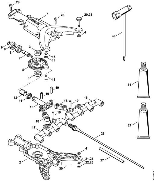 Ferramentas de anexo SP 10 Engrenagem, Ancinho da marca Stihl