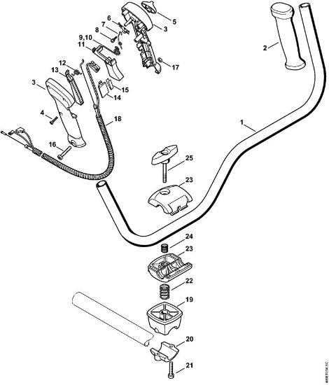 Motores combinados (KM) KM 130 Cabo para duas mãos da marca Stihl