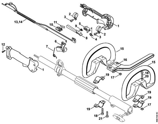 Motores combinados (KM) KM 130 R Cabo da mão da marca Stihl