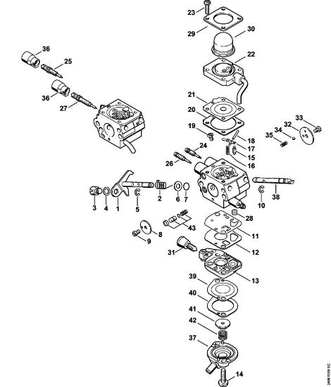 Motores combinados (KM) KM 130 R Carburador C1Q-S173, C1Q-S130 da marca Stihl