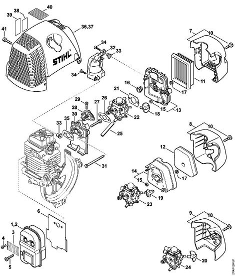 Motores combinados (KM) KM 130 R Silenciador, Filtro de ar da marca Stihl