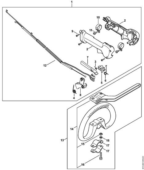 Motores combinados (KM) KM 235.0 R Cabo da mão da marca Stihl