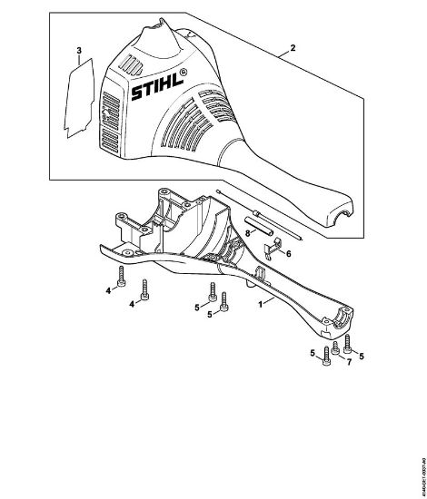 Motores combinados (KM) KM 55 Cárter do motor (Cabo para duas mãos) KM 55 da marca Stihl