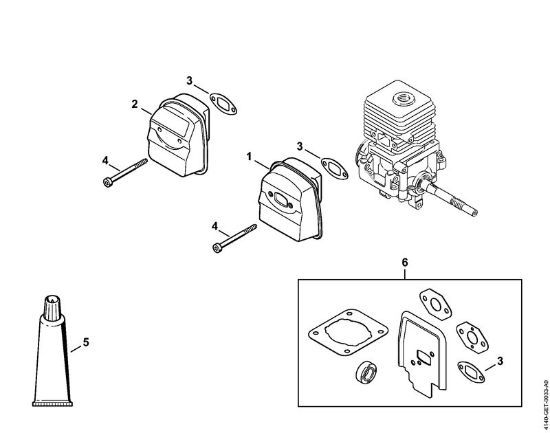 Motores combinados (KM) KM 55 C-E Silenciador da marca Stihl