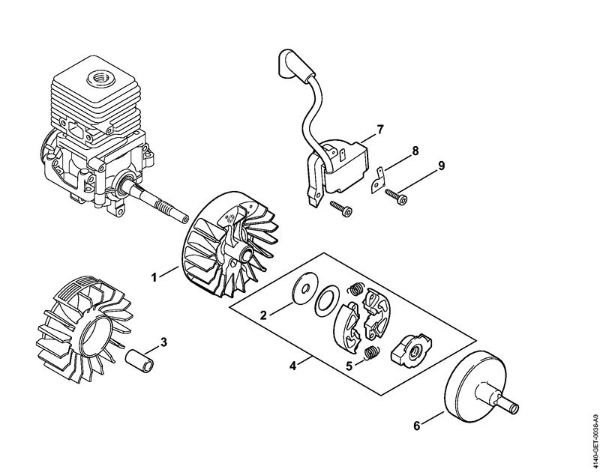 Motores combinados (KM) KM 55 C-E Sistema de ignição, Embreagem da marca Stihl