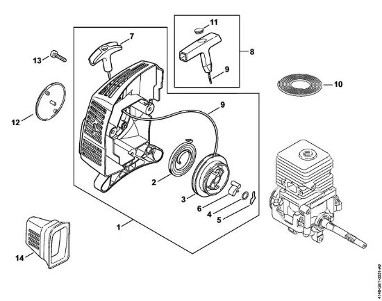 Motores combinados (KM) KM 55 R Dispositivo de arranque da marca Stihl