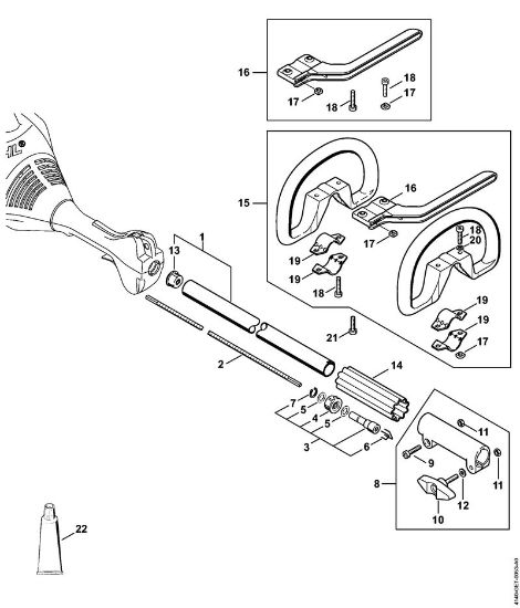 Motores combinados (KM) KM 55 R Haste, Cabo circular da marca Stihl