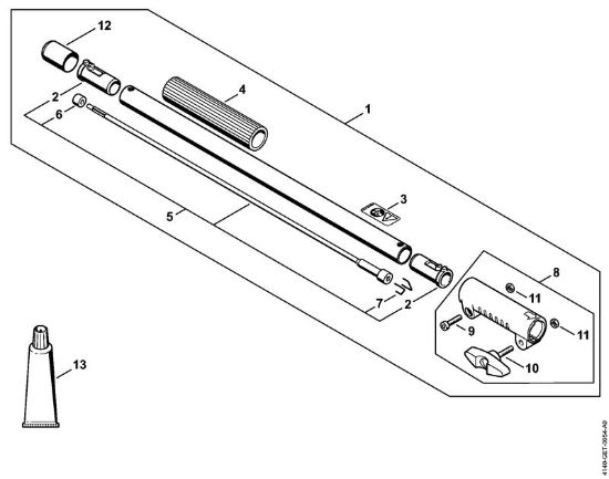 Motores combinados (KM) KM 55 RC-E Prolongamento da haste 0,5 m HL-KM 0Â°, HL-KM 135Â°, HT-KM, SP-KM da marca Stihl