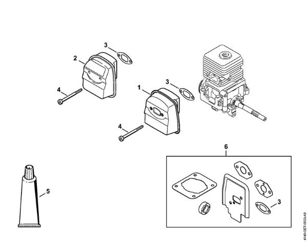 Motores combinados (KM) KM 55 RC-E Silenciador da marca Stihl