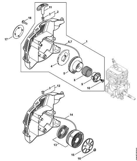 Motores combinados (KM) KM 56 RC-E Dispositivo de arranque KM 56 RC da marca Stihl