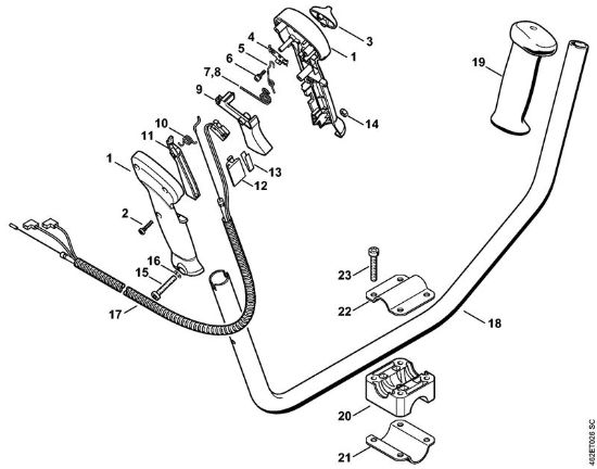 Motores combinados (KM) KM 85 Cabo para duas mãos BR, PRC da marca Stihl